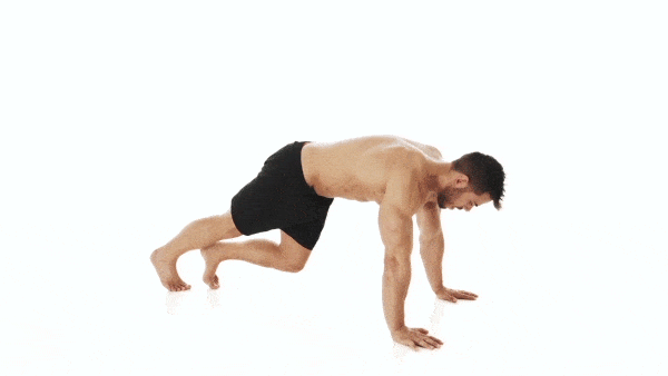 GIF of a man performing mountain climbers 