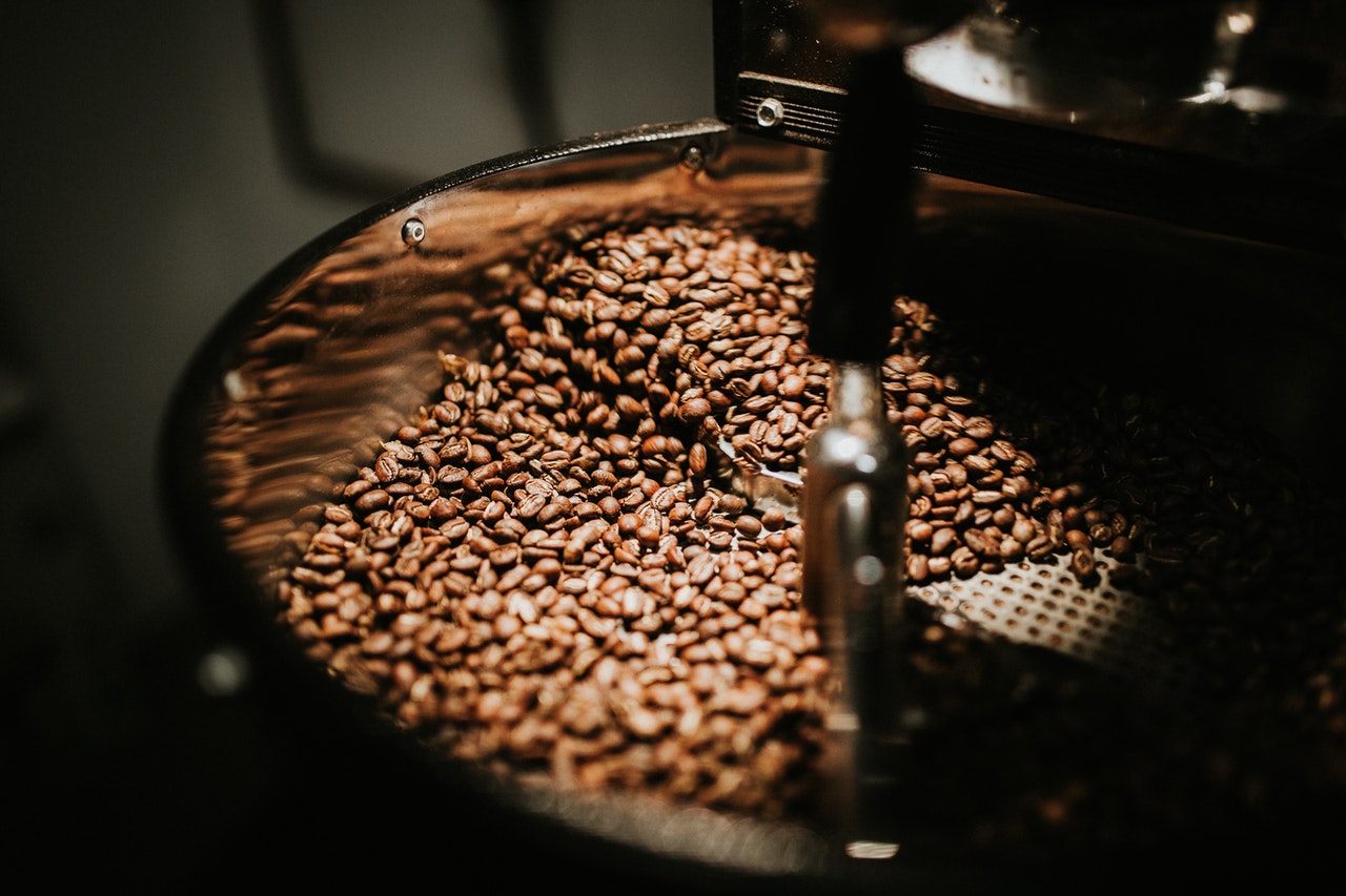 A bowl of coffee beans